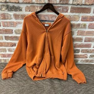 Izod Men”s Orange Zip-Up Sweater